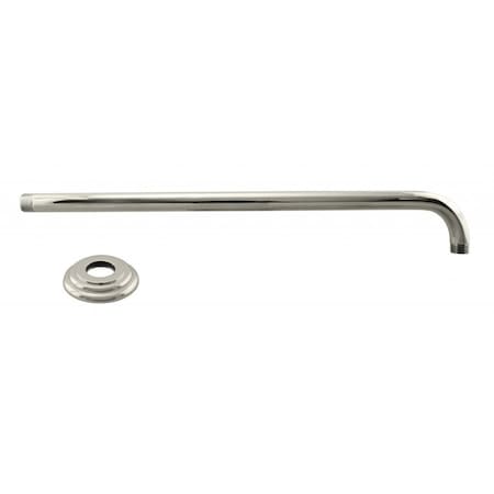 Westbrass 1/2" IPS x 19" 90-Degree Rain Shower Arm W/ Flange in Polished Nickel D3703-1-05